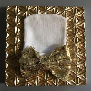 JUST IN NEWBORN beanie hospital hat GOLD